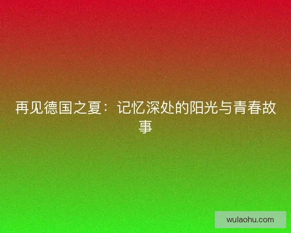 再见德国之夏：记忆深处的阳光与青春故事